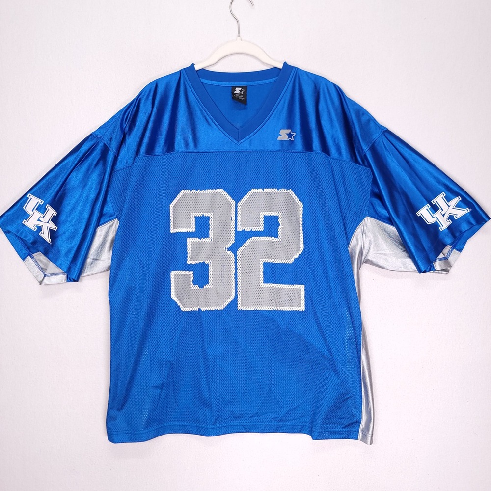 Vintage Starter Kentucky Wildcats Jersey Mens 3XL Blue Silver Football Mesh 32